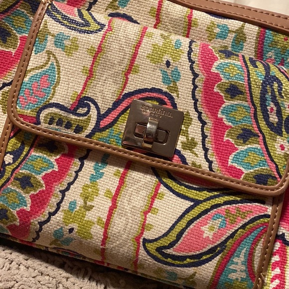 Spartina 449 Daufuskie Island Simple zip shoulder bag Salt Meadow print - Picture 4 of 14